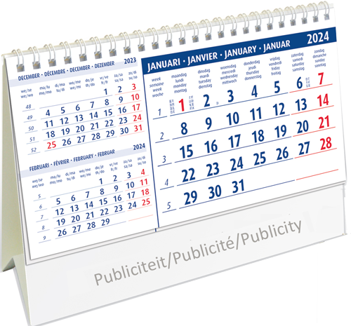 Desk calendar 2024 Belgium 13p