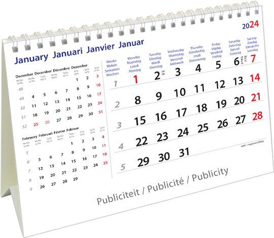 Desk calendar 2024 International