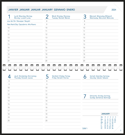 Pocket diary 2024 Novoplan comb bound