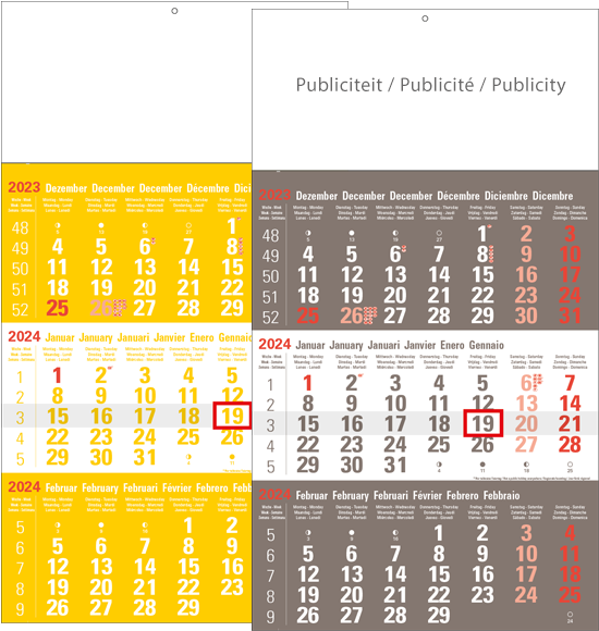Shipping calendar 3 months 2024 Business
