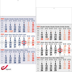 Shipping calendar 3 months 2024 Classic