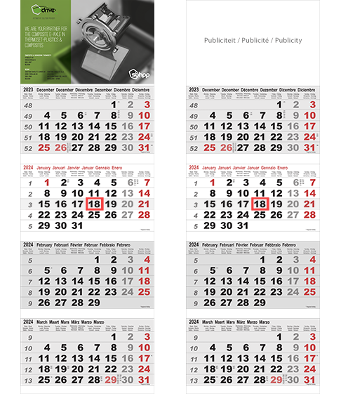 Shipping calendar 4 months 2024 Maxi