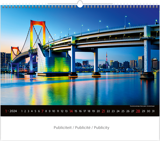 Wall calendar 2024 Bridges 13p 45x38cm