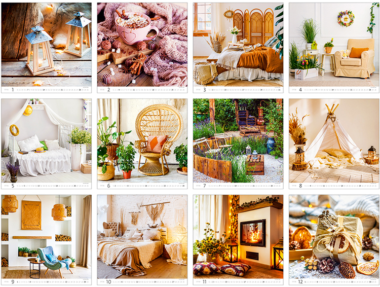 Wall calendar 2024 Hygge 13p 31x52cm Images