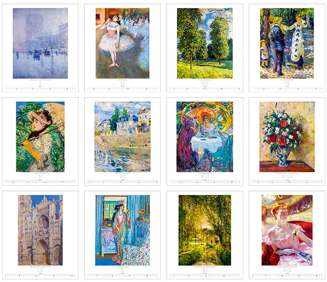 Wall calendar 2024 Impressionism 13p 45x59cm Images