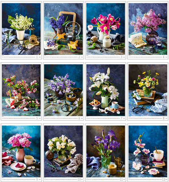 Wall calendar 2024 Magic Flowers 13p 31x52cm Images