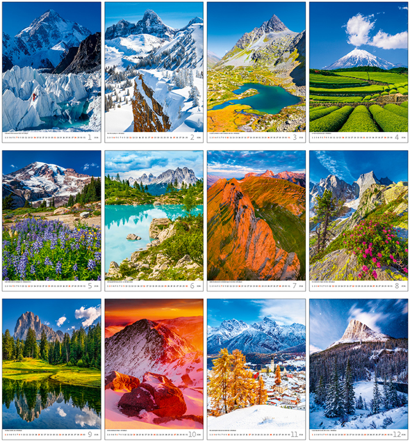 Wall calendar 2024 Mountains 13p 31x52cm Images