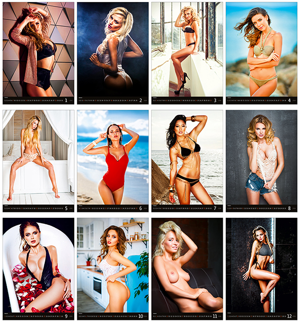 Wall calendar 2024 Pin-Up Hot Girls 13p 34x55cm Images