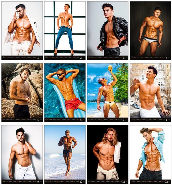 Wall calendar 2024 Pin-Up Sexy Boys 13p 34x55cm Images