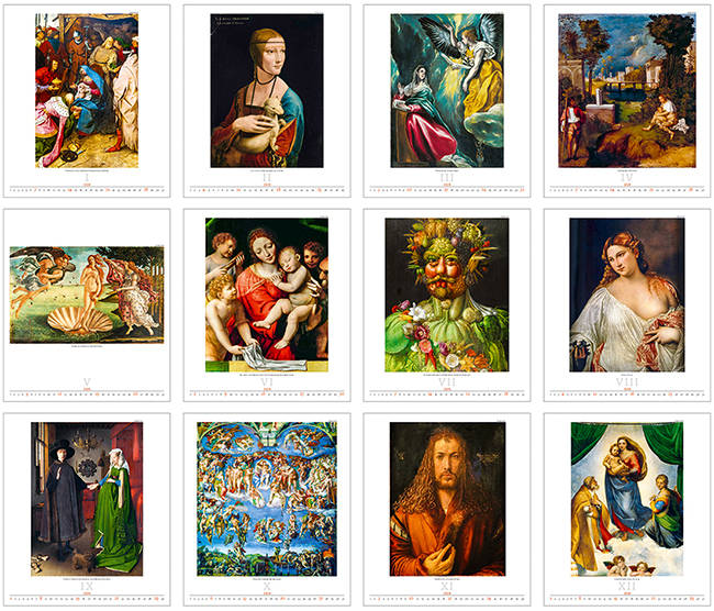 Wall calendar 2024 Renaissance 13p 45x59cm Images