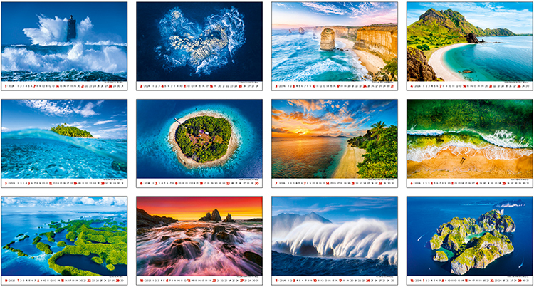 Wall calendar 2024 Sea 13p 45x38cm Images