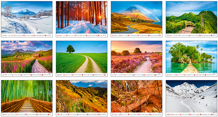 Wall calendar 2024 Via 13p 45x38cm Images