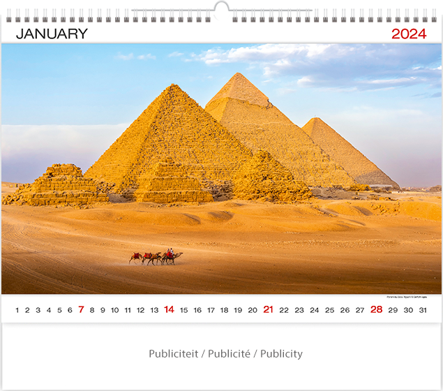 Wall calendar 2024 World Wonders 13p 45x38cm